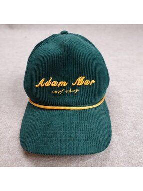 Adam Mar Surf Shop Hat Green Corduroy Rope Retro Snapback 100% Cotton